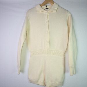 Zara Cream Knit Jumpsuit